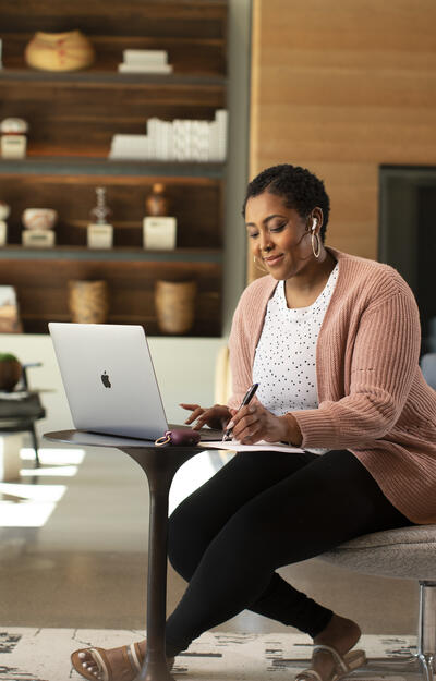 Woman working with laptop